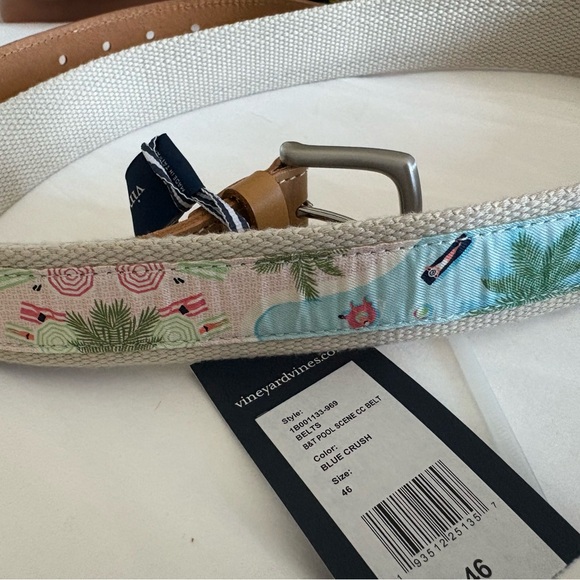VINEYARD VINES B & T Pool Scene CC Blue Crush Belt Sz 46 Beach - Picture 2 of 4